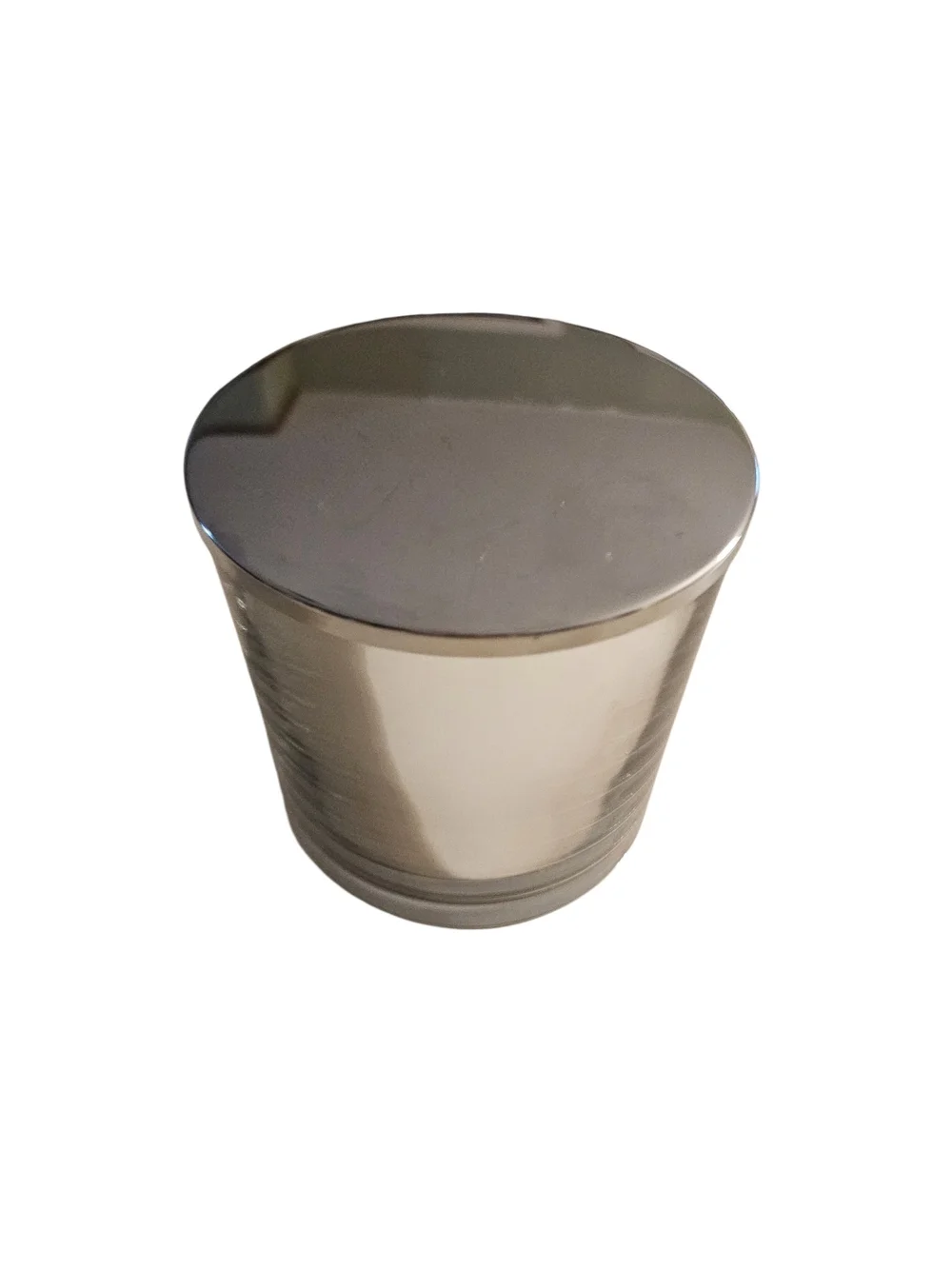 Pottery Barn Silver Reflective Candle Jar With Lid